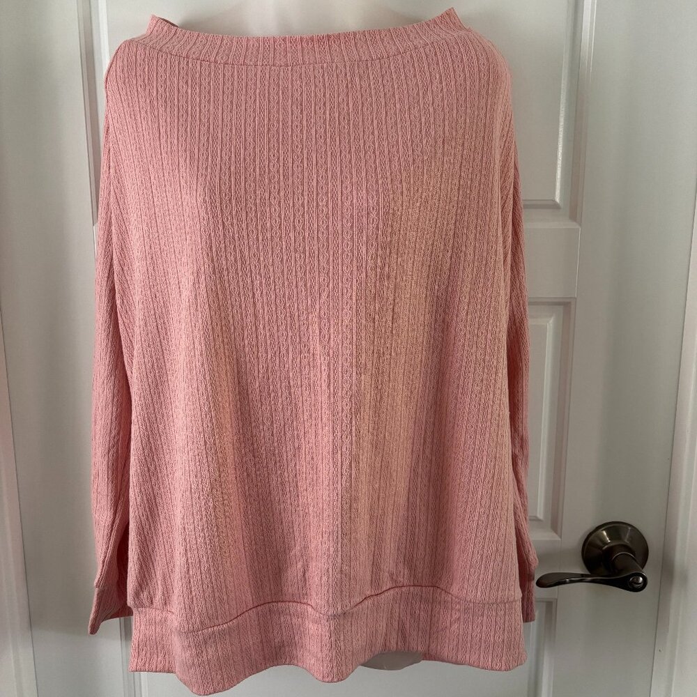 HALIFE Women's Long Sleeve Boat Neck Off Shoulder Sweater/Top Size XL NWT